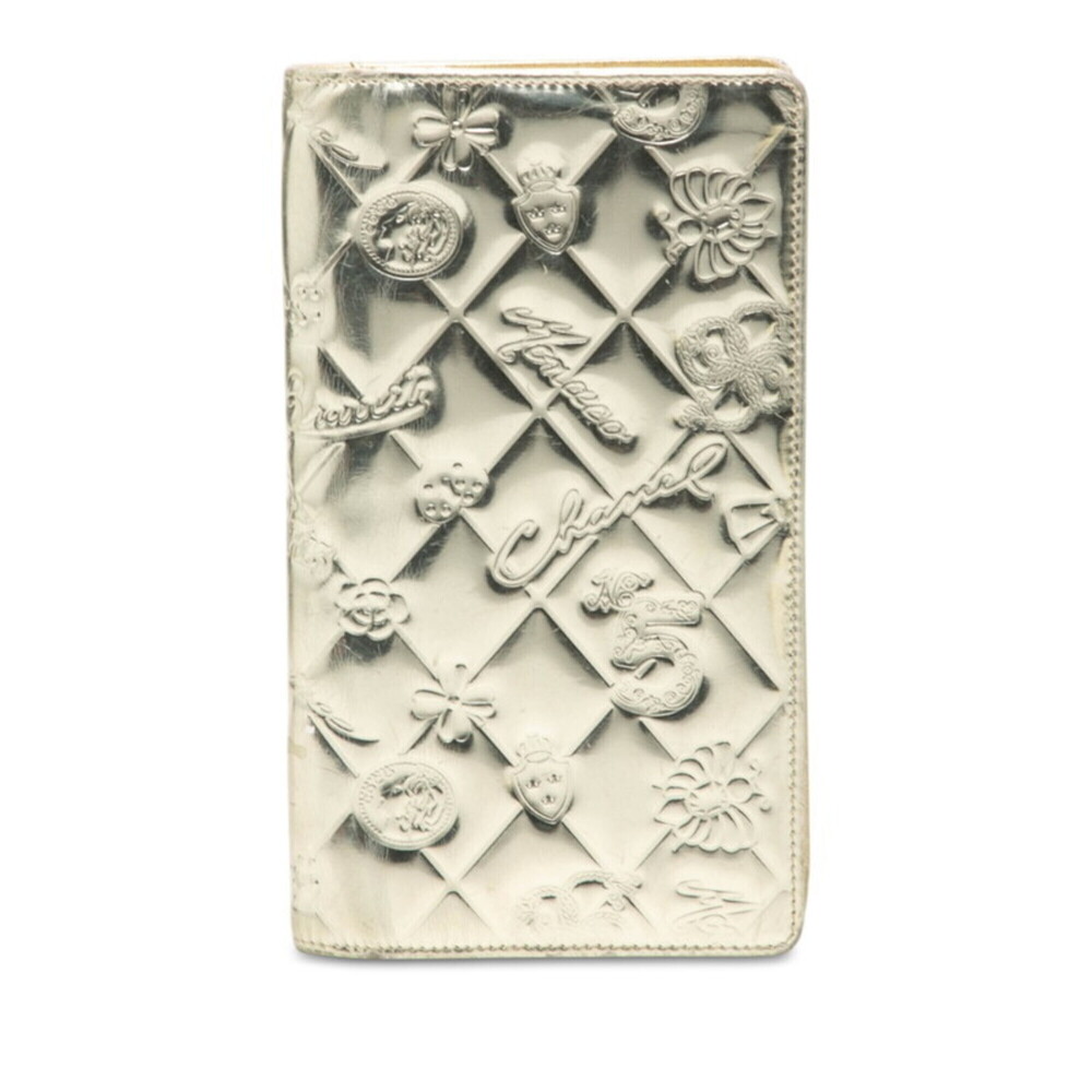 Chanel Icon Symbol Charm Long Wallet A37151 Gold-tone Patent Leather Women's ...